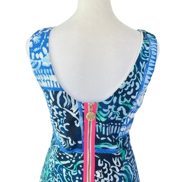 Lilly Pulitzer - Mila Stretch Shift Dress Rounded Back Seashell Charm Sz 2 - Picture 7 of 11